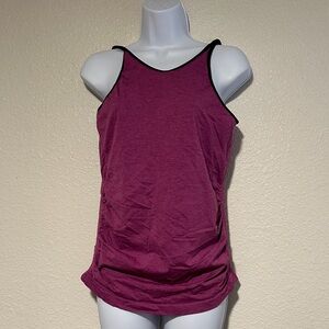 Lululemon Athletica Maroon Tank Top with Black Trim